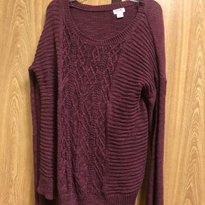 Maroon pull over sweater